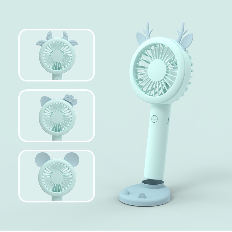 Quạt mini tích điện cầm tay để bàn cute giá rẻ văn phòng sạc USB-Sweet camping