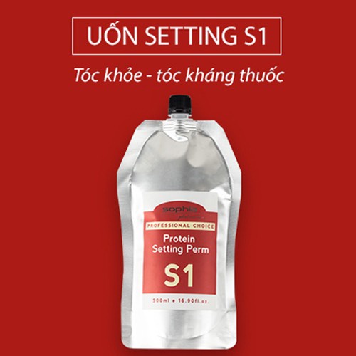 Thuốc uốn chống nát Sophia Platinum S1 dành cho tóc  khỏe, tóc kháng thuốc 500ml uốn máy setting protein Hàn Quốc