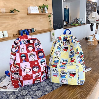 ⭐Cuộc sống ở góc⭐Ins Sinh Viên Schoolbag Nữ Crayon Shin-Chan Hoạt Hình Hợp Thời Trang Ba Lô Du Lịch Phù Hợp Với Ba Lô
