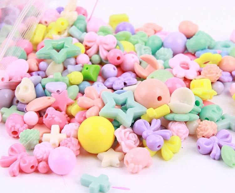 50g Hạt Xỏ Bằng Acrylic Dùng Làm Vòng Tay/Trang Sức/Trẻ em DIY