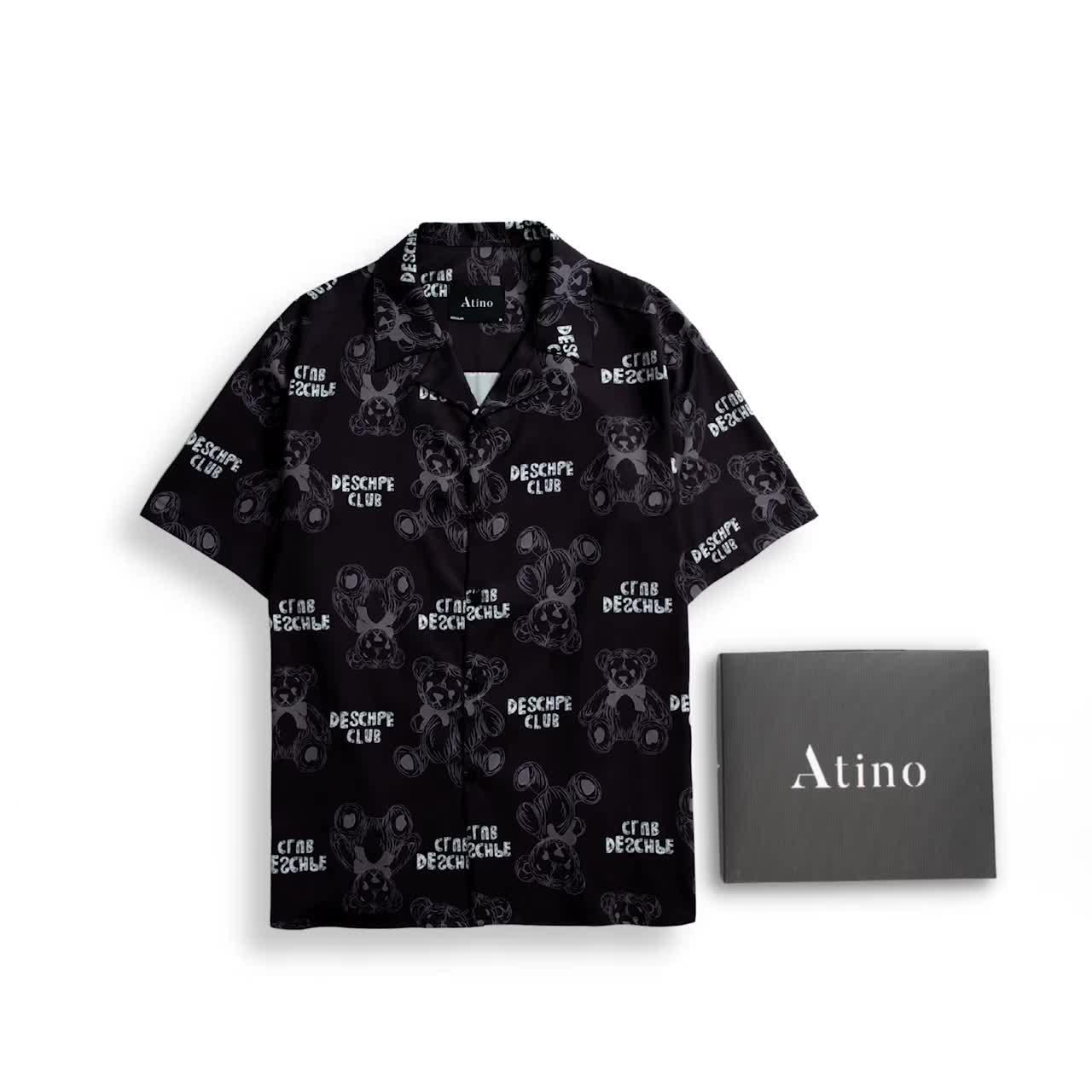 Áo sơ mi cuban shirt cộc tay nam BEAR ATINO vải lụa form regular SM4504 | BigBuy360 - bigbuy360.vn
