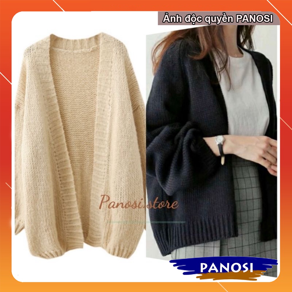 Áo khoác len nữ cadigan áo len nữ form rộng dày dặn PANOSI - Mã A449