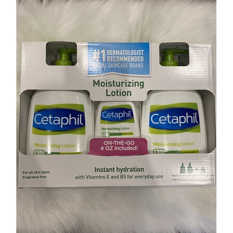 set sữa dưỡng thể Cetaphil Moisturizing Lotion dùng cho da mặt và cơ thể