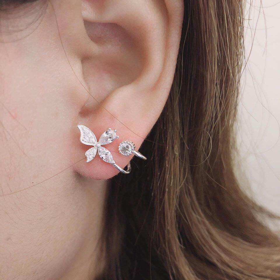 Khuyên tai bạc TLEE cánh bướm cách điệu sang trọng TleeJewelry B0310