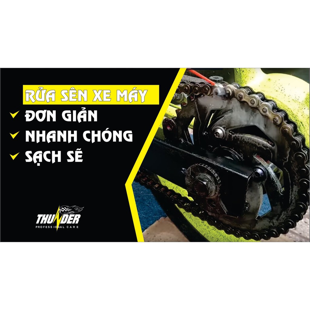 Bộ 2 chai Rửa và Dưỡng sên xe máy Thunder