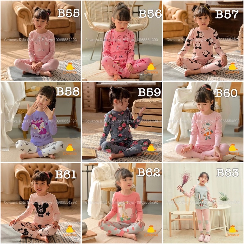 SALE !!! Hàng Xuất Hàn - [Mẫu mới 2021_Bé Gái] Bộ Đồ Cotton Thu Đông Xuất Hàn Cho Bé Gái