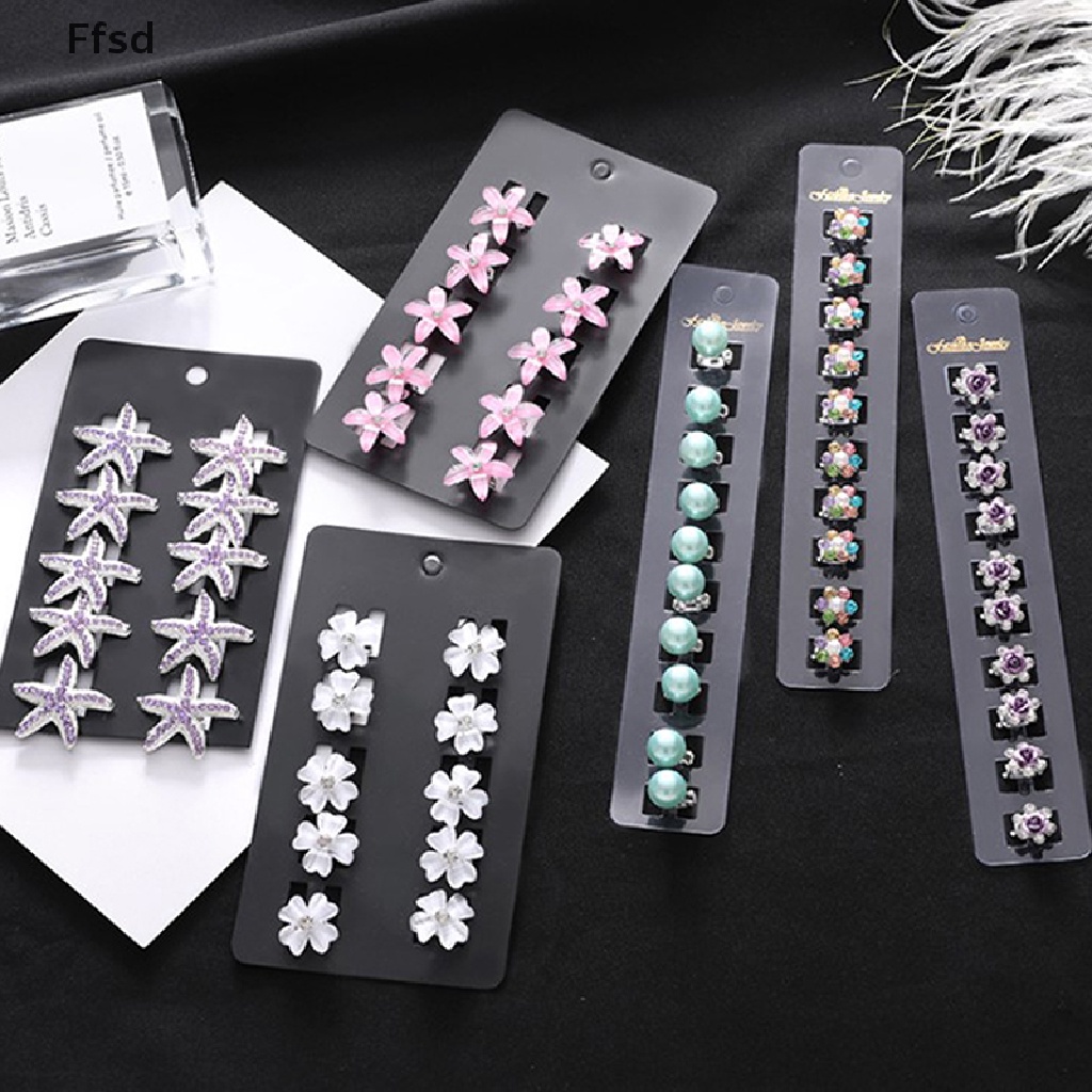 Set 10 Kẹp Tóc Càng Cua Đính Đá Pha Lê Mini Cho Bé