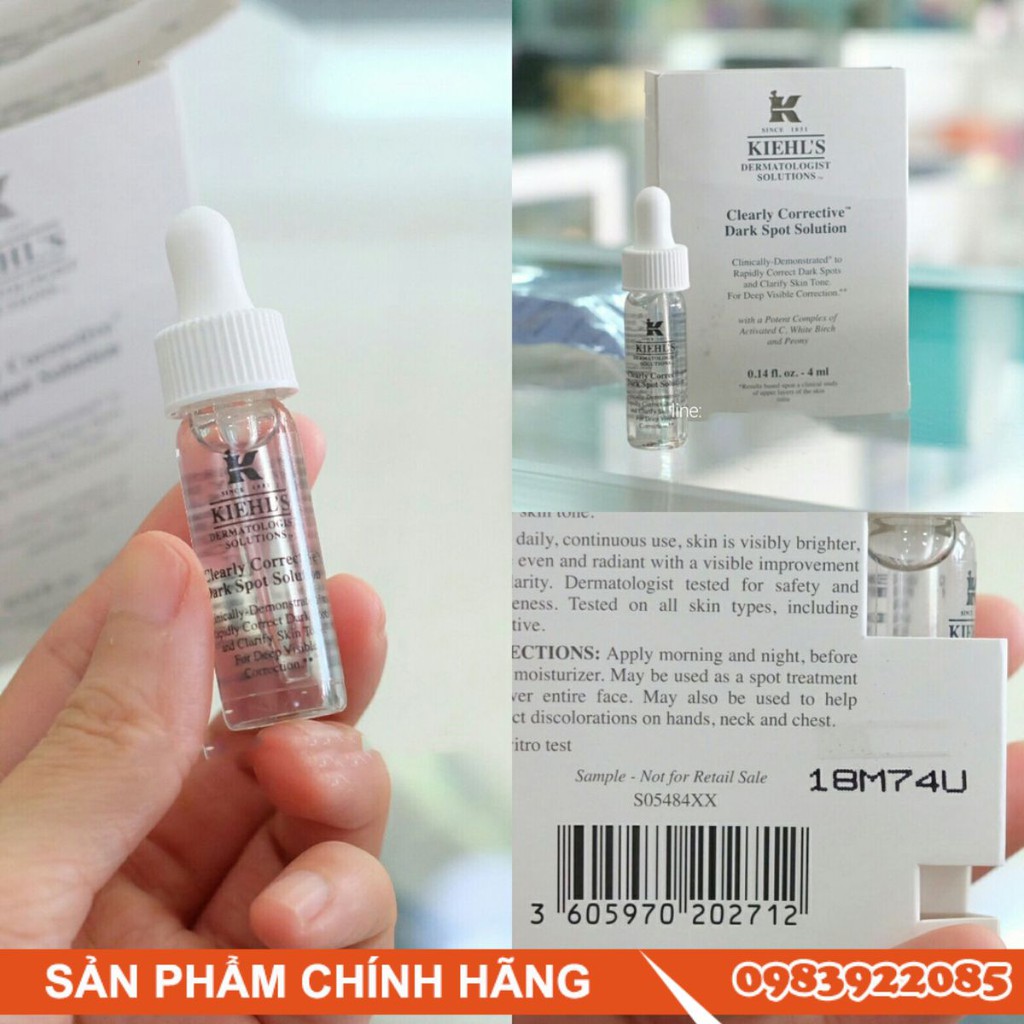 Serum dưỡng trắng giảm thâm nám Kiehls Clearly Corrective Dark Spot Solutiont 4ml