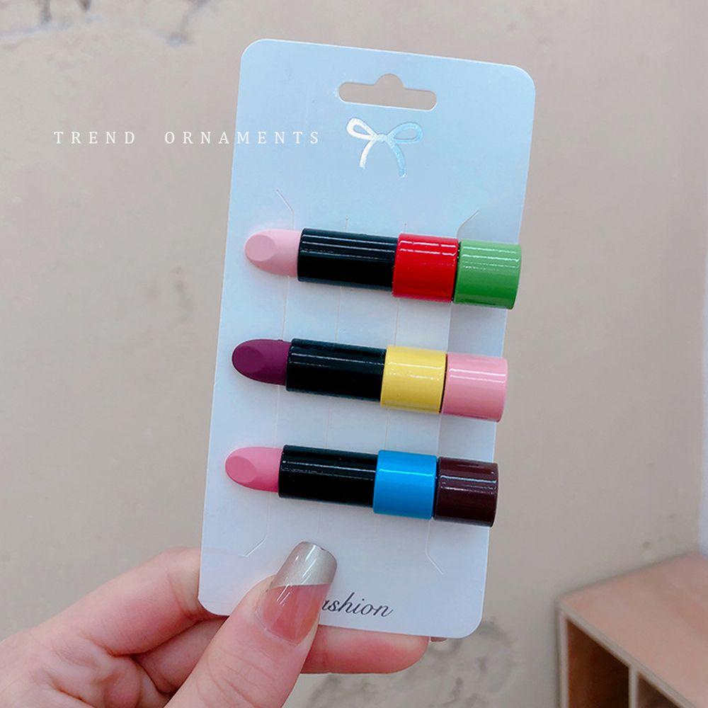 NICKOLAS Kẹp Tóc Nhựa Màu Sắc Kẹo Ngọt Kiểu Hàn Quốc Đơn Giản Xinh Xắn