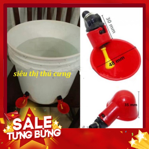 Máng Uống Tự Động Cho Gà [Combo 50 cái]- Núm Uống Cho Gà Màu Đỏ