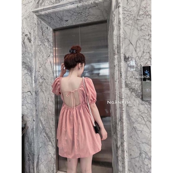 Áo babydoll cổ vuông tay bồng 0522
