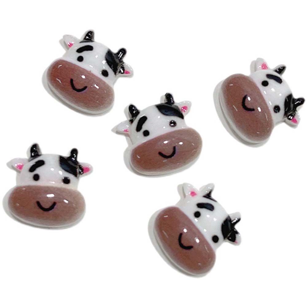 [Hàng mới về] Phụ kiện trang trí móng tay thủ công hình chú chó/mèo/bò sữa bằng nhựa resin