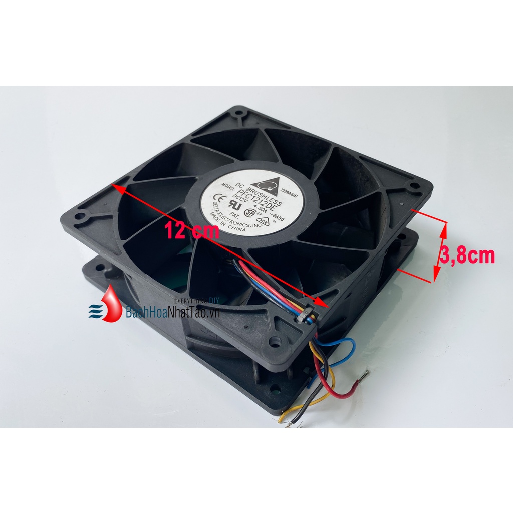 Quạt DC Brushless 12v - 12cm vuông