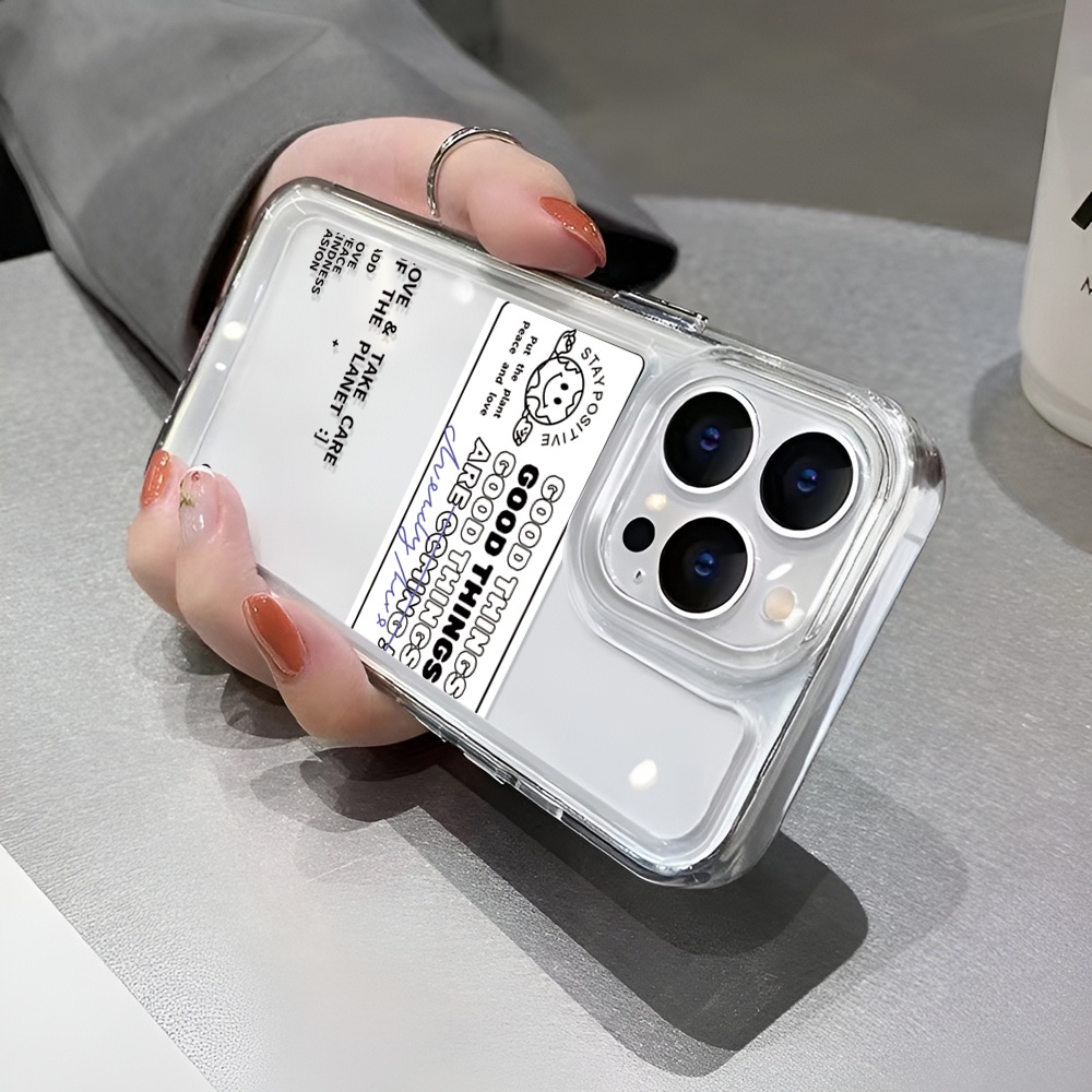 Ốp Điện Thoại Trong Suốt In Chữ good things Cho iphone 14ProMax 14Plus 13 11 12 7Plus X XR