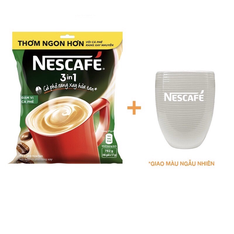 [Tặng ly sứ]Bịch 46 gói Cà phê rang xay đậm vị cà phê NESCAFE