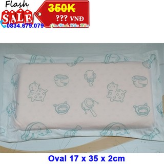 Gối cao su thiên nhiên cho bé Liên Á chống ngạt Oval kèm bao gối
