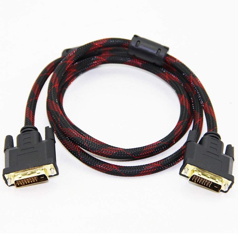 CÁP DVI RA DVI 24+1 VỎ BỌC LƯỚI - Cáp 2 đầu DVI cổng đực dài 1,5M - 3M - 5M