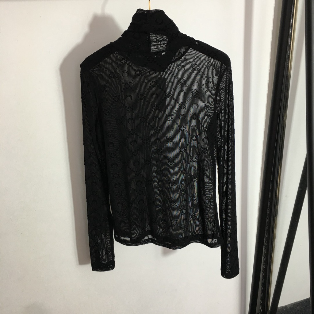 Áo ren lưới cotton dài tay Marine Serre gợi cảm, huyền bí