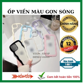 Ốp lưng ip silicon viền màu gợn sóng mây dùng được 2 kiểu màu pastel dành cho ip