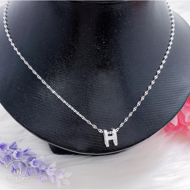 DÂY CHUYỀN CHỮ H MẶT ĐÁ CAO CẤP - DÂY CHUYỀN NỮ BẠC S925