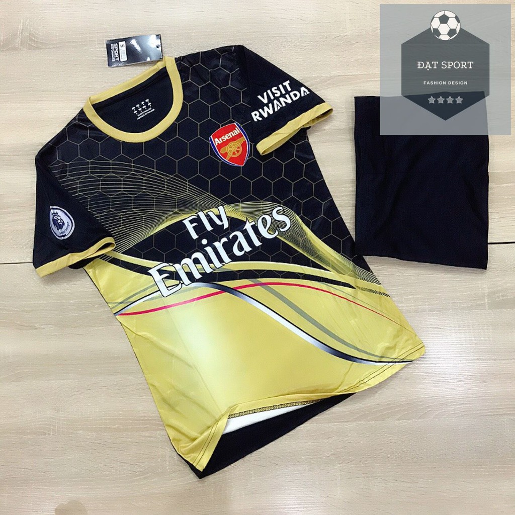 Quần áo bóng đá thun thái cao cấp l1 - ARSENAL chế độc ( vàng đen )