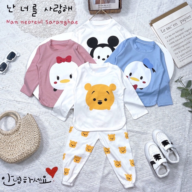 [Thu 2021] Set bộ bé trai gai hoạt hình chất liêu tici xịn sò phù hợp cho các bé size 7-17kg