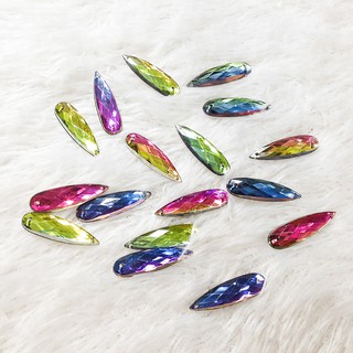 Hạt đá acrylic kết áo 7 màu hạt đính trang phục hình cánh hoa trang trí váy đầm sang trọng