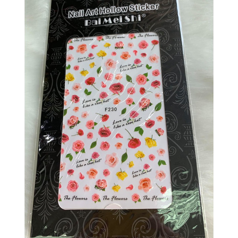 Nail Sticker Hoa Hồng Rose - Dán Móng Tay - Lẻ 1 Tấm