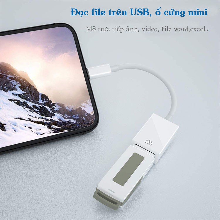 Cáp OTG iPhone, iPad kết nối với chuột, bàn phím và máy ảnh