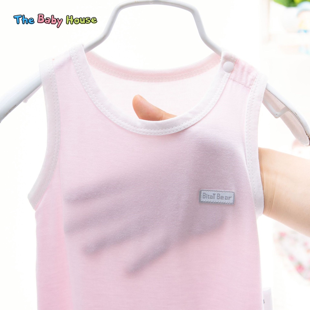 Bộ Áo Liền Thân Cho Bé  𝐅𝐑𝐄𝐄𝐒𝐇𝐈𝐏 Bodysuit Không Tay Cotton Lạnh Phong Cách Đơn Giản Thoải Mái Dễ Thương Cho Bé