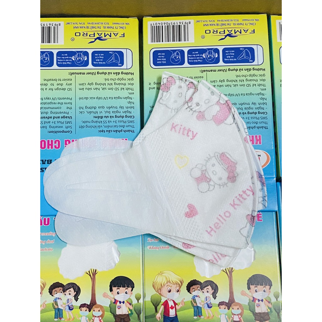 [Trẻ em] Hộp 10 cái và Hộp 50 cái Khẩu Trang 3D Mask Kid Công Nghệ Nhật Bản