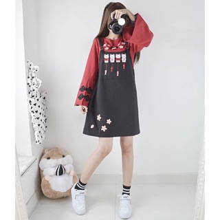 SÉT ÁO/YẾM Đỏ Đen Ulzzang