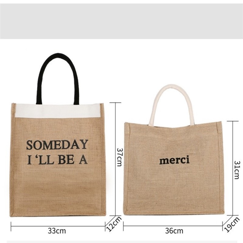 Túi cói vintage đi biển Merci - SOMEDAY xách tay nữ size lớn vải bố lanh cao cấp Hàn Quốc siêu hot 2021 Tuidepstore | BigBuy360 - bigbuy360.vn
