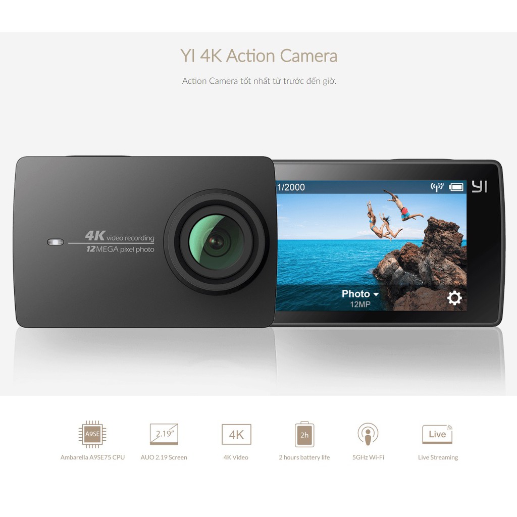 Camera hành động xiaomi YI 4K ACTION : Chính Hãng