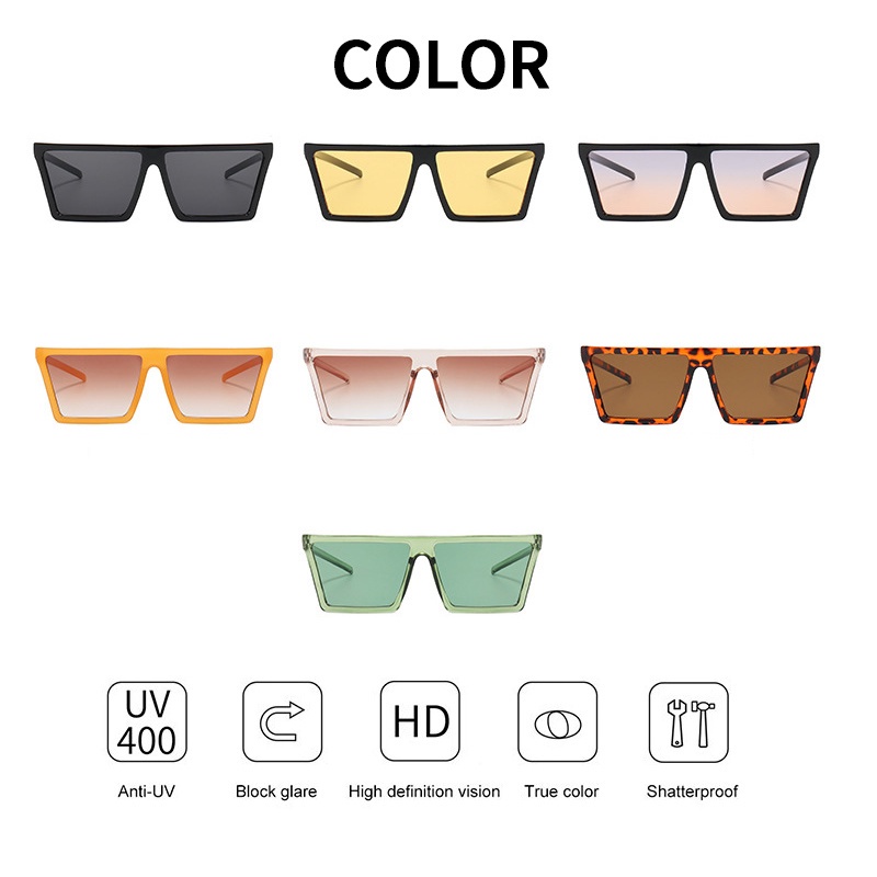 (KIQI-FASHION) COD Kính Mát Gọng Vuông Chống Tia Uv400 Thời Trang Dành Cho Nữ