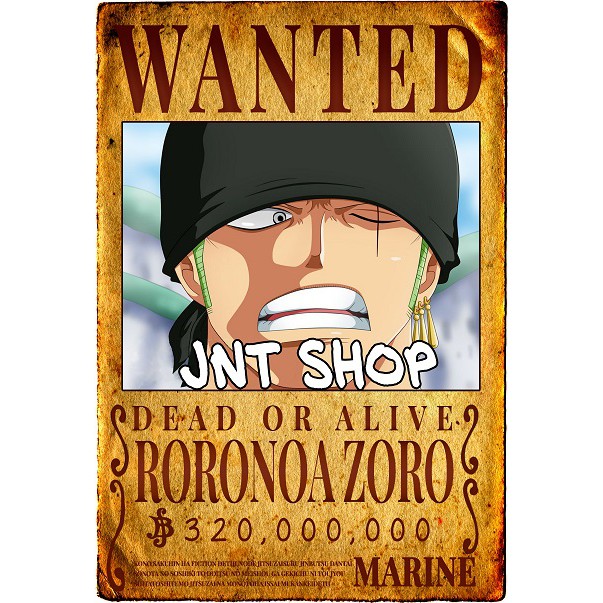 Poster Wanted Truy nã One Piece Vua Hải Tặc 51x36cm tỉ lệ vàng 1-1 trong One Piece
