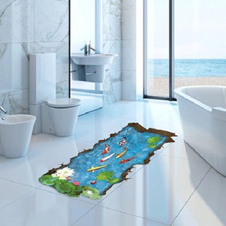 Decal dán tường 3D, Dán Hồ Cá, dán trang trí nền - mẫu ngẫu nhiên