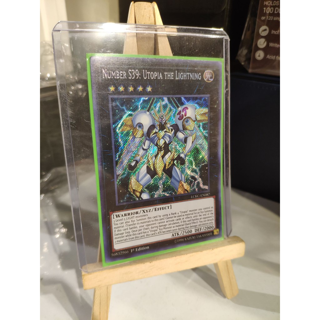 Lá bài thẻ bài Yugioh Number S39 Utopia the Lightning - Secret Rare - Tặng bọc bài nhựa bảo quản