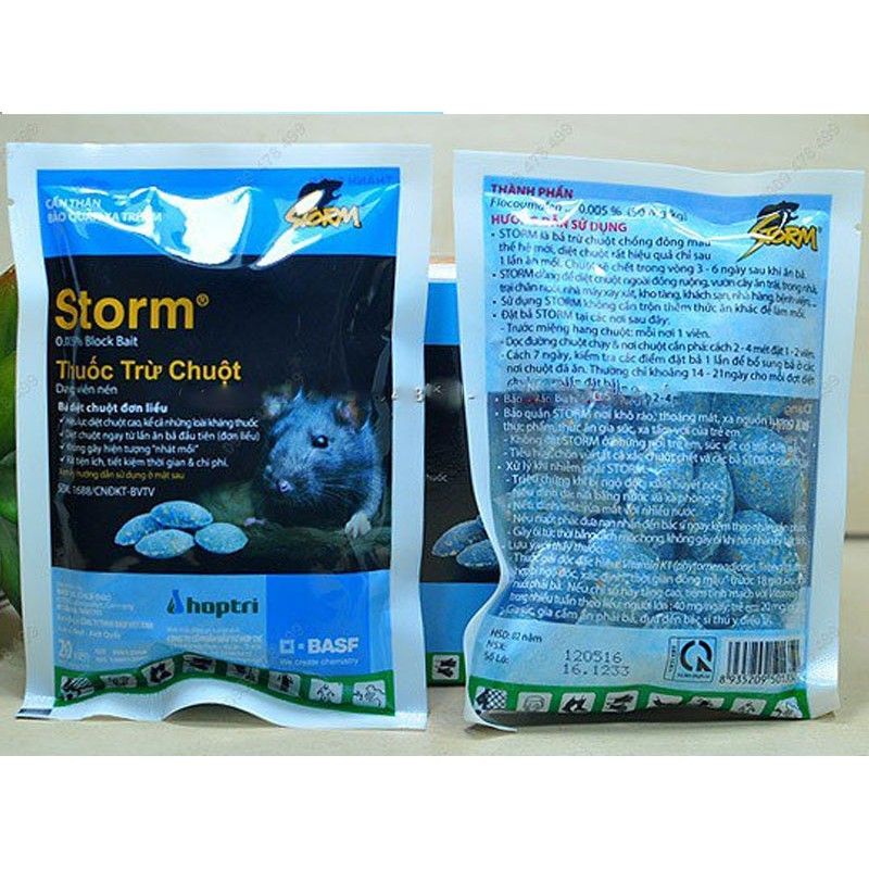 [Siêu Sale] Thuốc diệt chuột thế hệ mới Storm (kẹo chuột tác dụng mạnh) gói 20 viên