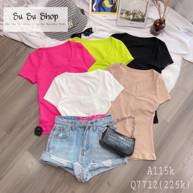 áo thun cổ U hàng zip thái siêu xịn xò, form dài, co giãn tốt