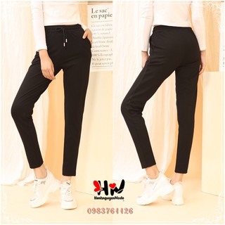 Ảnh thật] Quần joggers đen trơn cao cấp