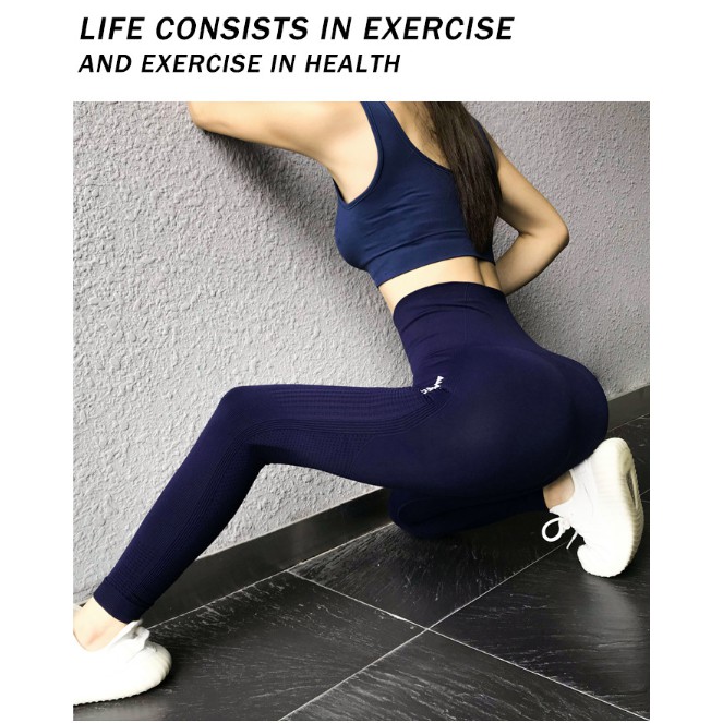 Quần Legging Tập Yoga Tập Gym Thể Thao Co Giãn, Nâng Mông, Lưng Cao - Hàng Chính Hãng miDoctor - Màu Đen Gợi Cảm