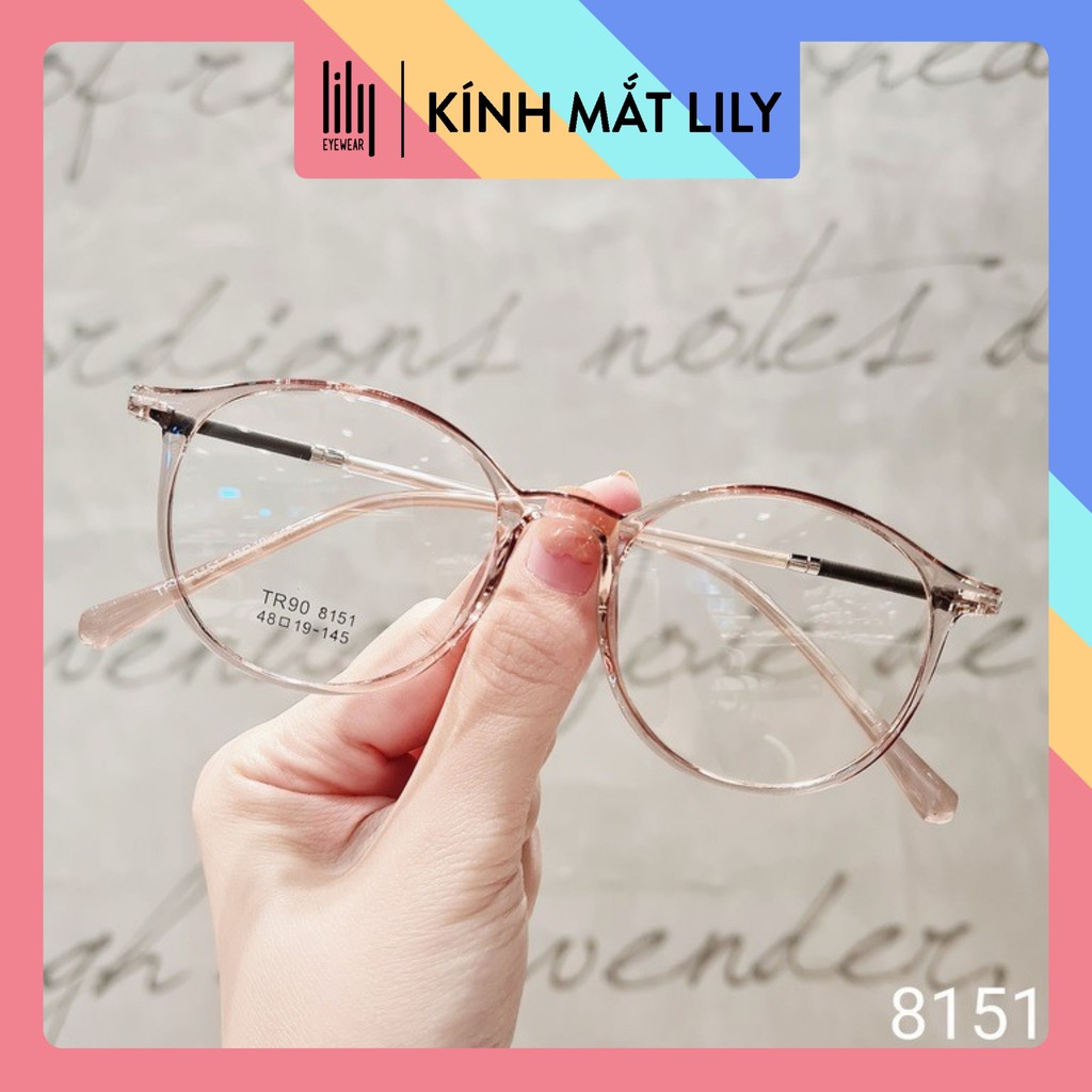 Gọng kính cận nam nữ Lilyeyewear kiểu dáng mắt tròn nhiều màu, phù hợp nhiều khuôn mặt, dễ đeo dễ phối đồ  - 8151