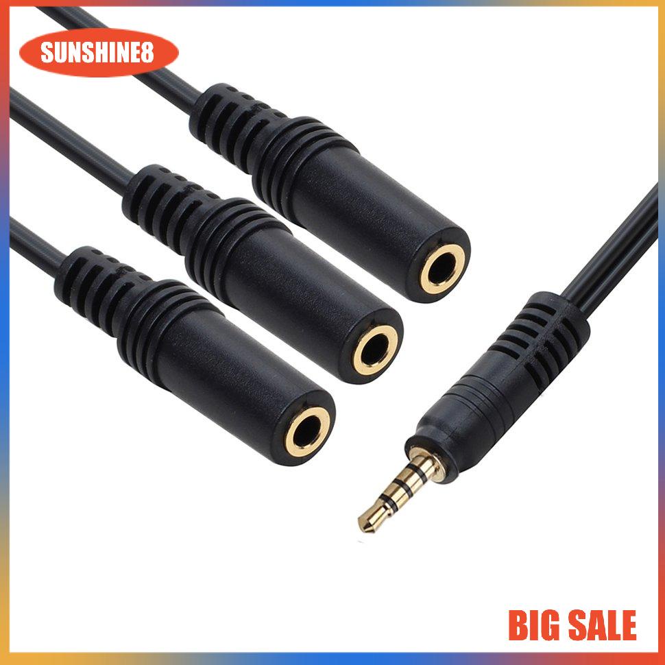 【SUN】3.5mm 1 To 3 Splitter Cable Male To 3 Female Jack Socket Splitter Audio Cable