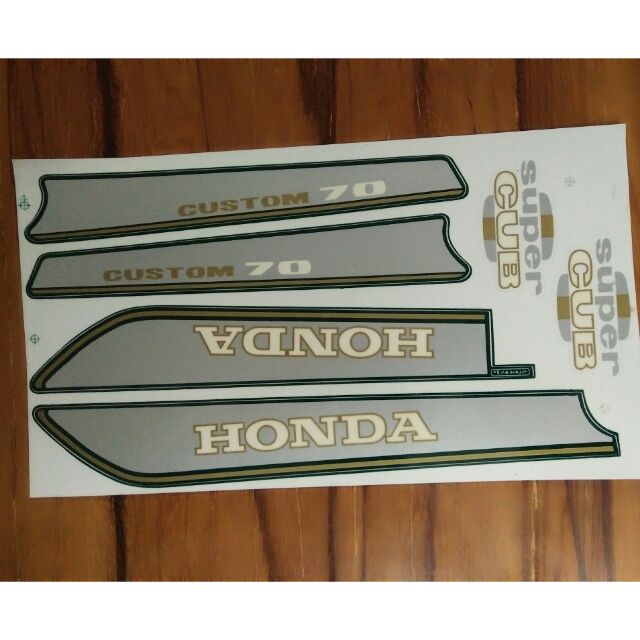 Bộ tem honda custom 70 đời 92màu xanh sọc vàng