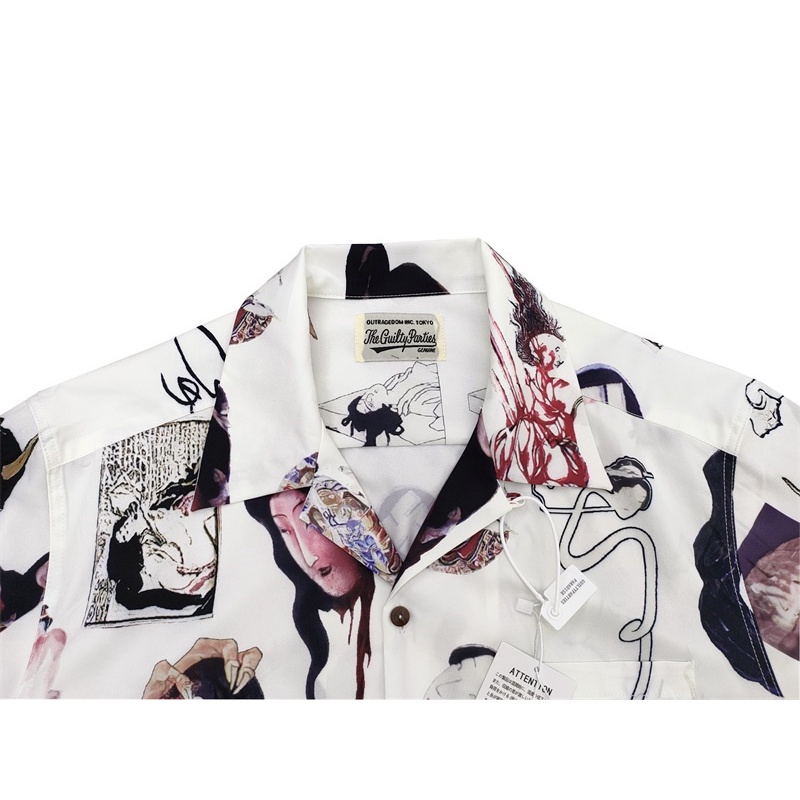 Bán Chạy Nhất Áo Sơ Mi Unisex Tay Dài In Hình Vẽ Graffiti Ukiyo-e Kích Thước Lớn Unisex