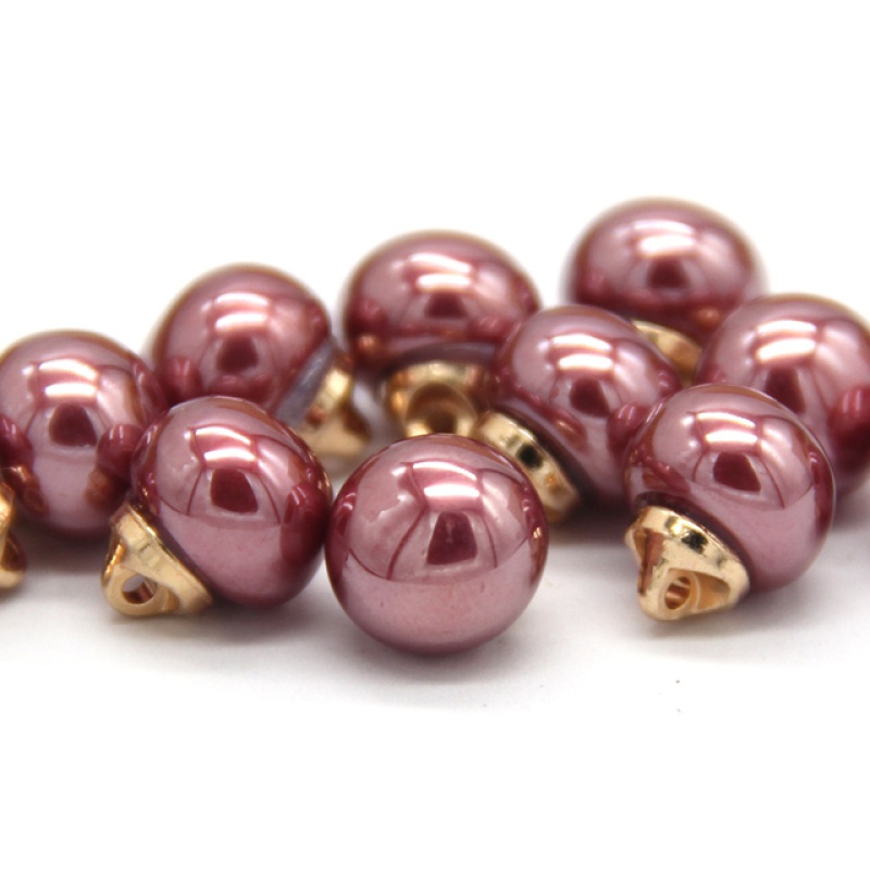 Set 10 nút ngọc trai nhân tạo mini 10mm dành cho trang trí áo sơ mi đầm cưới