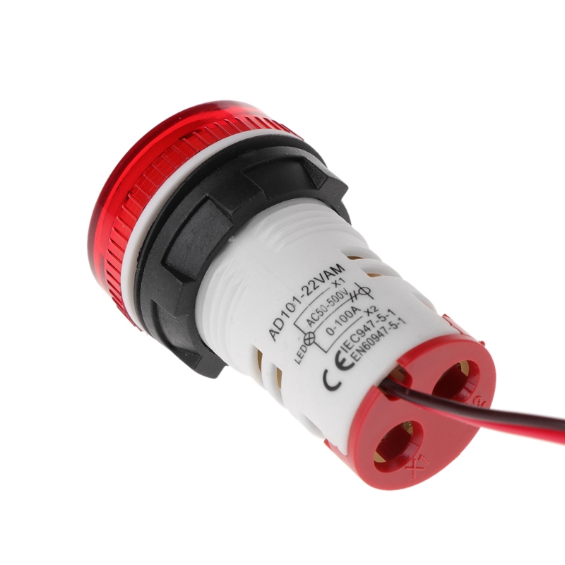 Dụng cụ vôn kế/ampe kế kỹ thuật số hình tròn 22mm AC 50-500V 0-100A