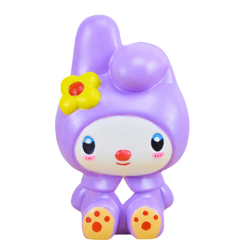 Tượng nhựa tô màu các nhân vật trong phim Hello Kitty : Kuromi, Melody, Cinnamaroll - KHÔNG KÈM MÀU