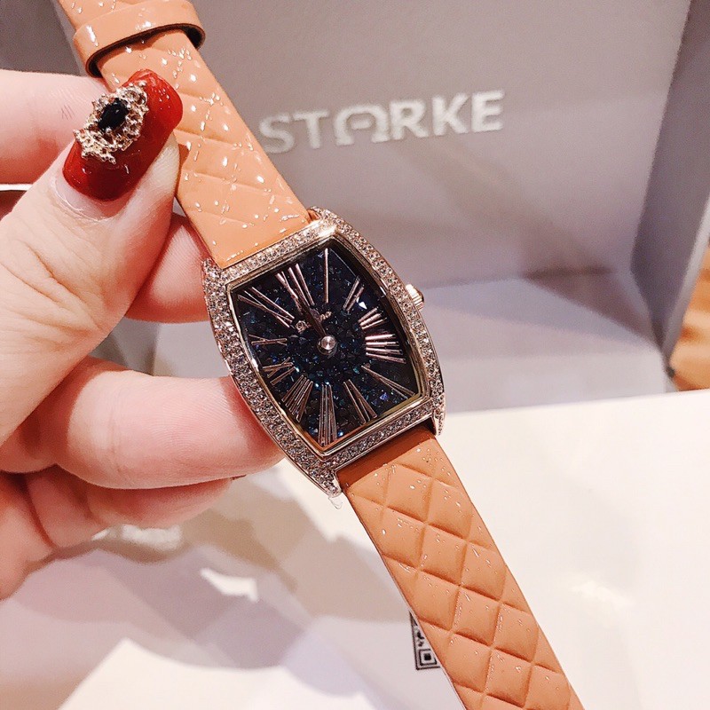 ĐỒNG HỒ NỮ DAVENA D31630 SIZE 25,5X36MM MẶT NHŨ KIM LOẠI TẶNG KÈM DÂY DA THAY THẾ